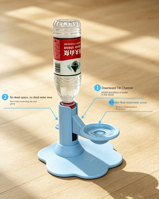 The cat water dispenser can adjust the height to protect the cat's neck and automatically replenish water